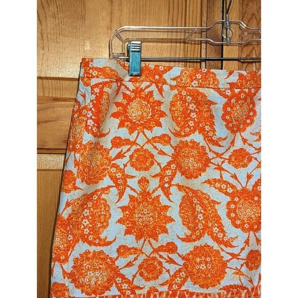 Michael Kors MIni Stretch Cotton Pencil Skirt  Clementine Paisley - Picture 3 of 11